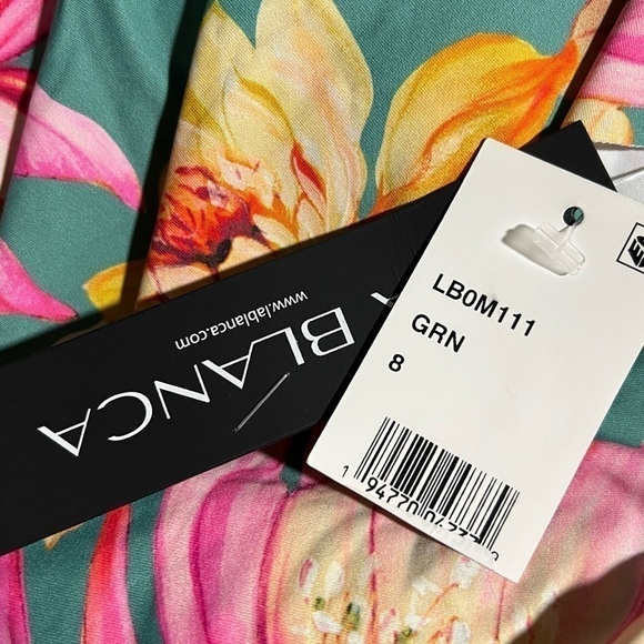 La Blanca Women's Off Shoulder Ruffle Blue One Piece Swimsuit - Picture 11 of 12